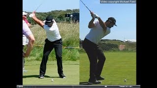 Jon Rahm golf swing  Long Iron faceon amp downtheline July 2017 [upl. by Repip714]