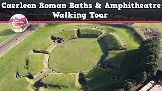 CAERLEON ROMAN BATHS amp AMPHITHEATRE WALES  Walking Tour  Pinned on Places [upl. by Valda13]