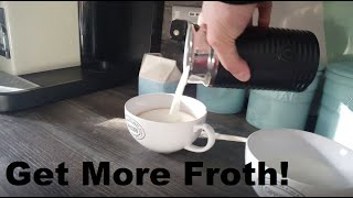 How to Get More Froth from Your Nespresso Coffee Aeroccino  Nespresso tips and help [upl. by Gans]